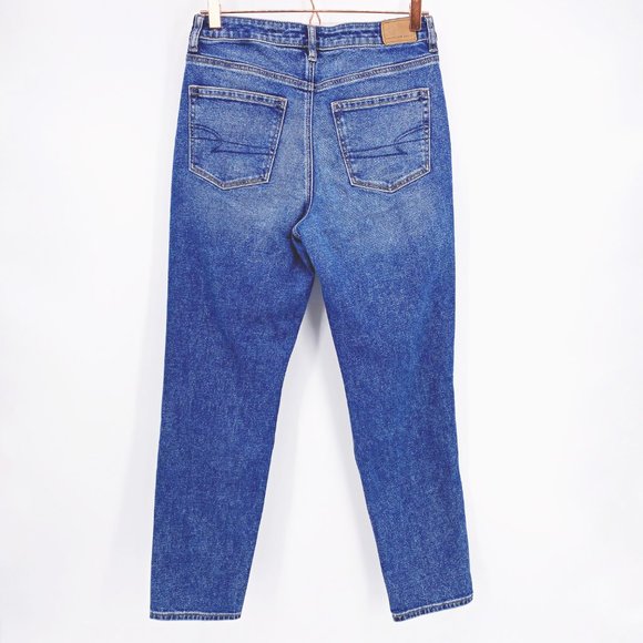 AEO Distressed Stretch Mom Jean Sz 8L - Picture 5 of 9